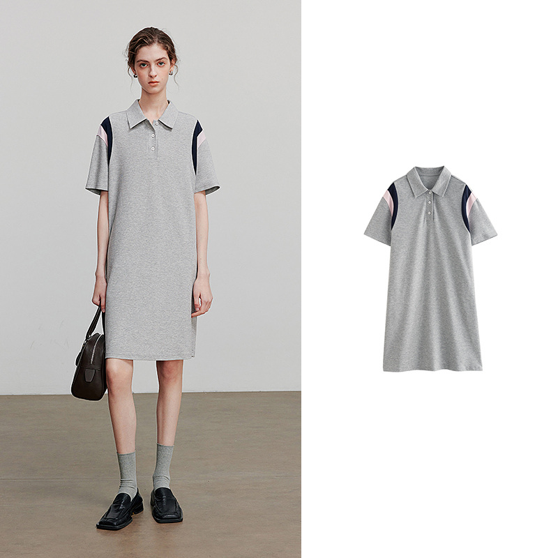 TOYOUTH Women Dress Summer Short Sleeve Casual Dress 8529113: XL / Light Grey