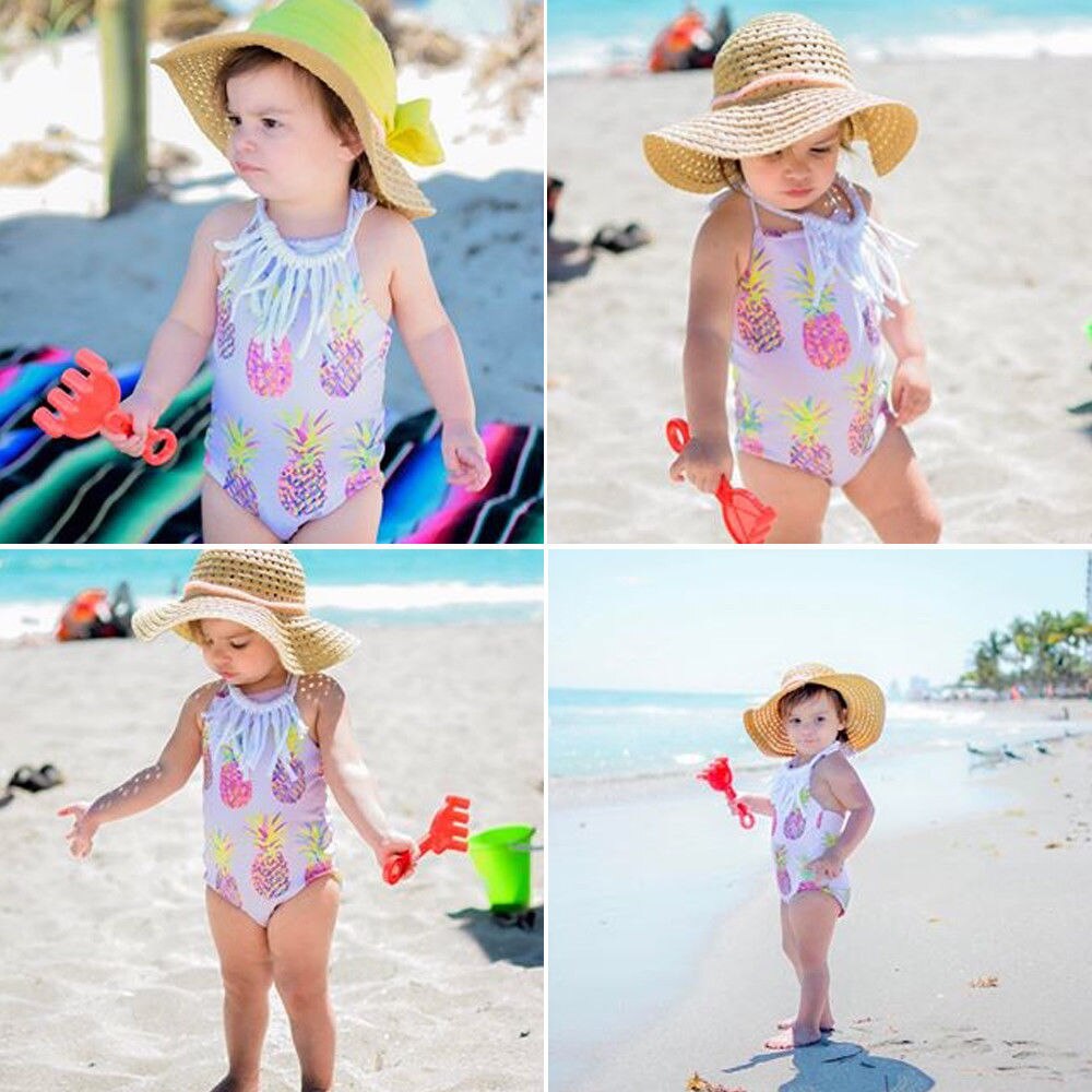 Spædbørn børn baby pige badedragt badetøj bikini bade strandtøj outfits sommer