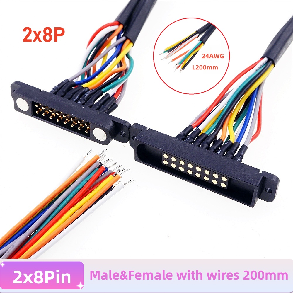 1/3/5/20/50 Stück zweireihiger Hochstrom-Magnet-pogo-Stift-Stecker 8 10 12 14 20-polig männlich weiblich Tonhöhe 2,54 mm DC Energie aufladen