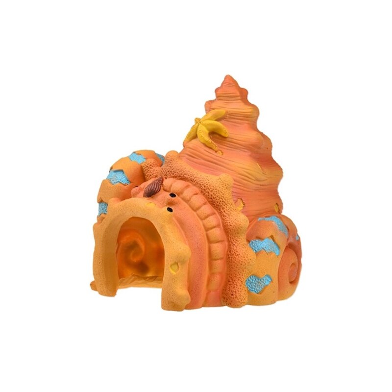 Casa de conchas para decoración de Acuario, juego de descanso para dormir, refugio seguro para agua dulce y salada, pecera de 2 tamaños, cuencos para peces: 1