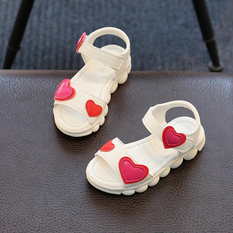 Summer Baby Girls Princess Sandal Lovely Sandalia Infantil Menina Toddler Kids Shoes Open Toe Children Beach Sandal: White / 10