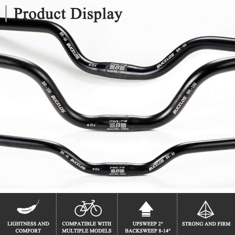 Bucklos mtb guiador 25.4mm guiador da bicicleta subir 90mm guiador m para brompton 31.8*720mm barra de bicicleta em forma de u 620/780mm