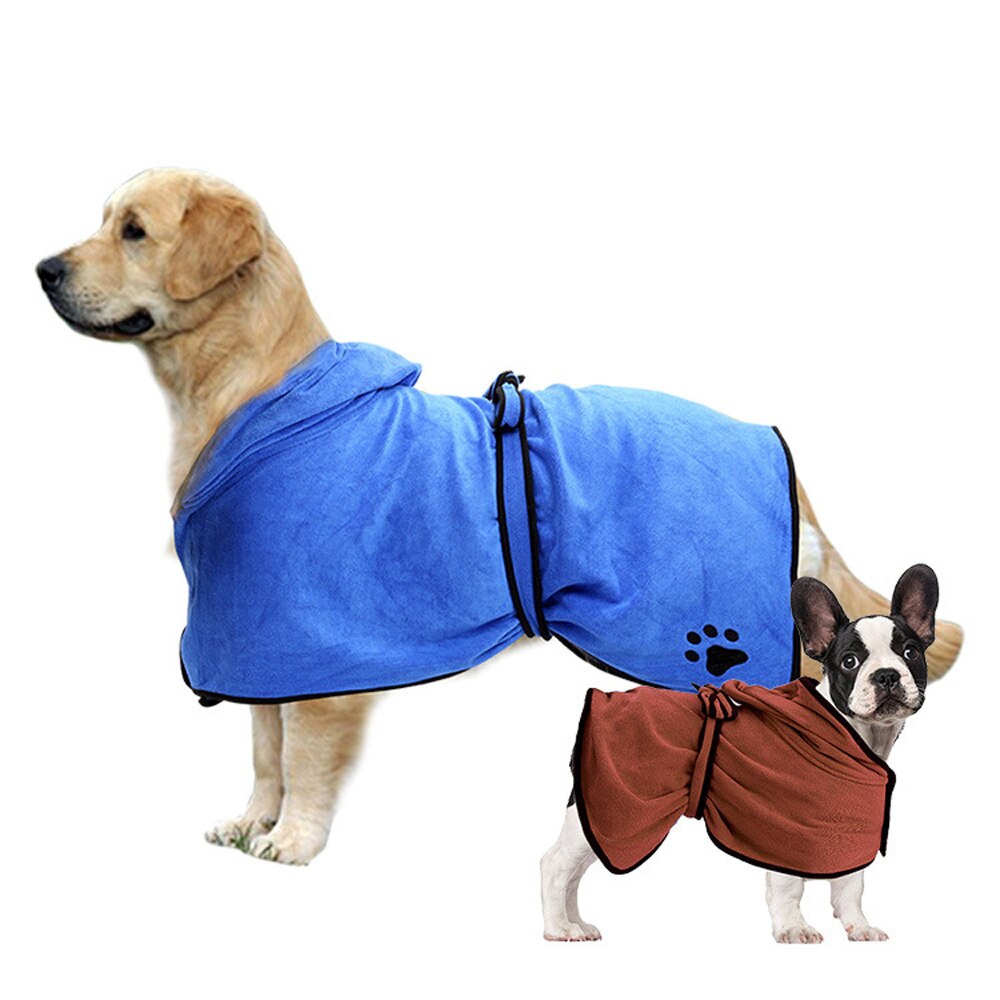 Pet Bathrobe with Hood - 400g Microfiber - Super Absorbent Dog Towel - Small to Large Dogs