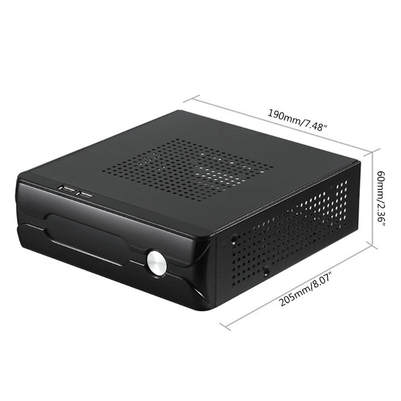 Fh03/fh05 host mini itx escritório casa computador caso usb2.0 com furo do radiador fonte de alimentação horizontal metal desktop chassi