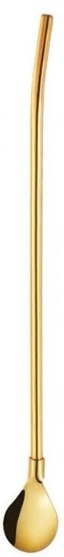 Spoon Straw stainless steel 304 straight drink straw Reusable: Golden