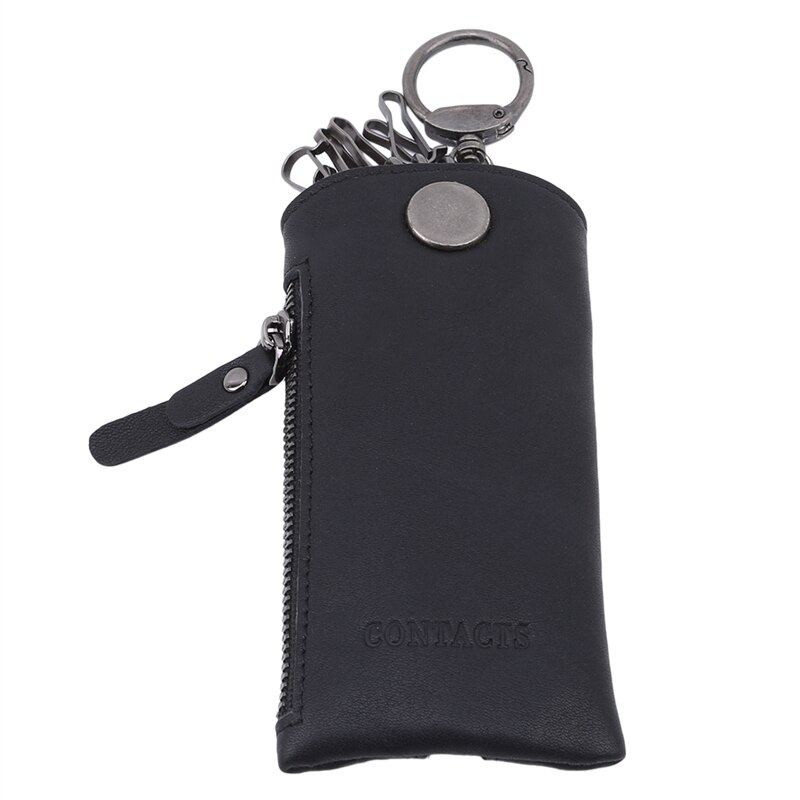 Bilnøgler punge mandlig nøgle mand holder organisator husholderske nøglering nøglering taske nøgler etui pose: Sort