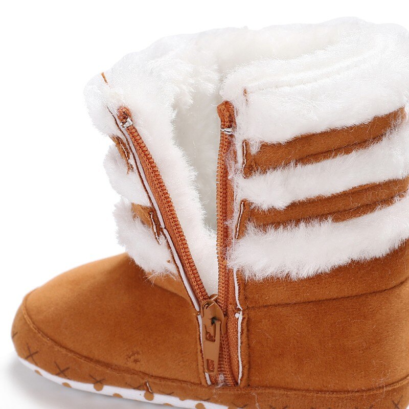 Nette Kugel Winter Stiefel Weichen Boden Baby Baumwolle Baby Warme Patch Stiefel