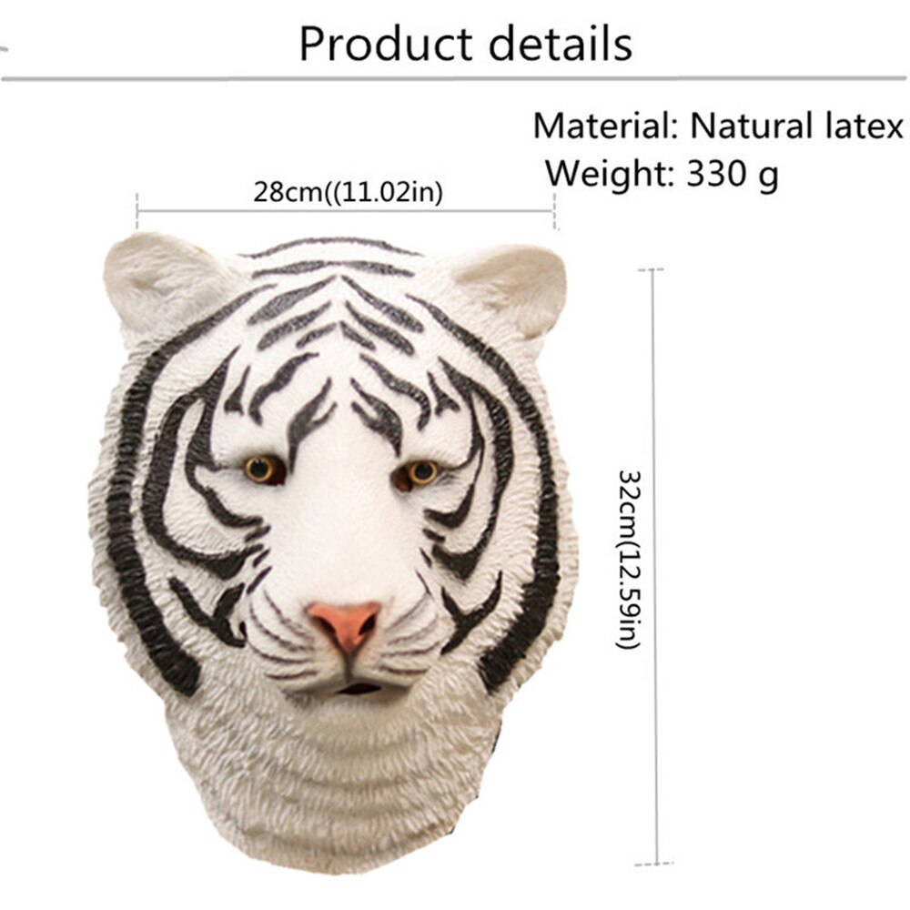Tijger Masker Dier Hoofddeksels Halloween Woeste Terreur Kostuums Kostuum Partij Cosplay Latex Maskers