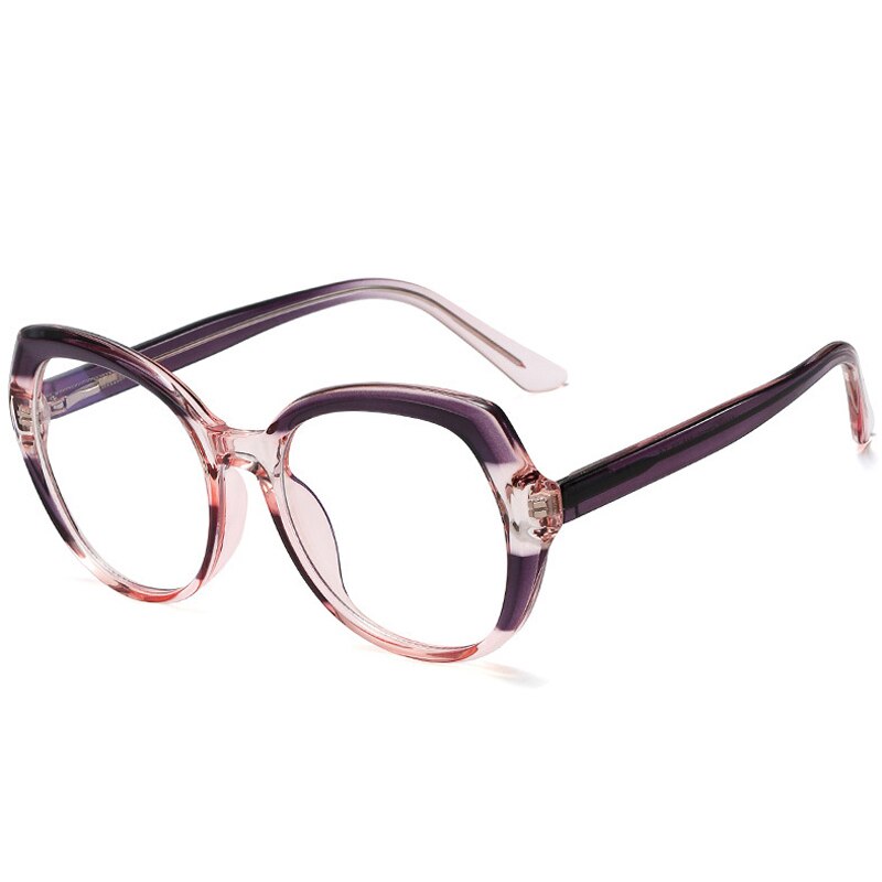 Shauna retro fjädergångjärn kvinnor  tr90 färgglada glasögonbågar klar antiblått ljus glasögon män runda optiska glasögonbågar: Lila