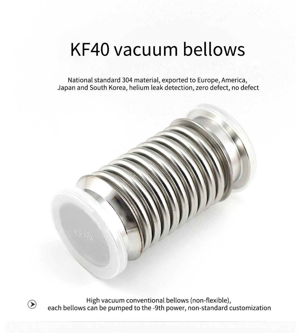 KF40 Balg Flexibele Slang Buis (100Mm) Vacuüm Flenzen Fitting SS304 Rvs 304