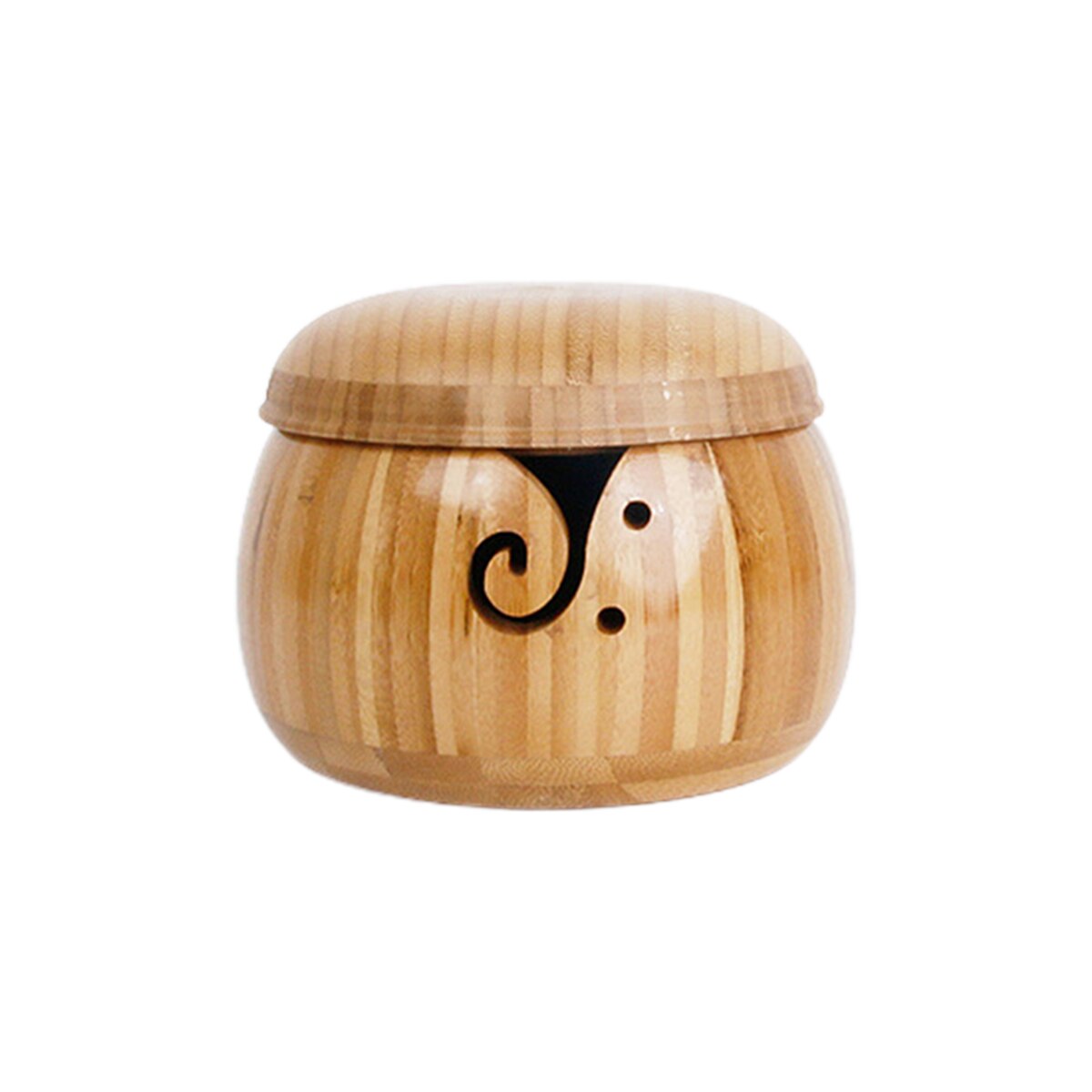 Nature Wool Bowl, Handcrafted Round Woolen Yarn Ball Container with Swirl Hook for DIY Woven Clothes, Handmade Sweater: 5