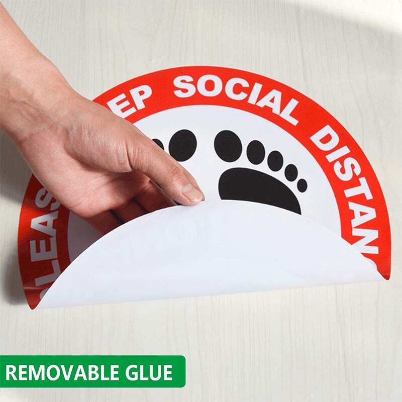Floor Stickers Grote Maat 11Inch Behouden 6 Voeten Afstand Veiligheid Floor Marker Openbare Plaatsen, Waterdicht, 12 Pack
