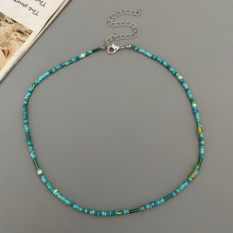 Collar de cuentas de gafas irregulares para mujer, gargantilla de Popular, joyería de cuello corto, collar colorido, ,: De arma