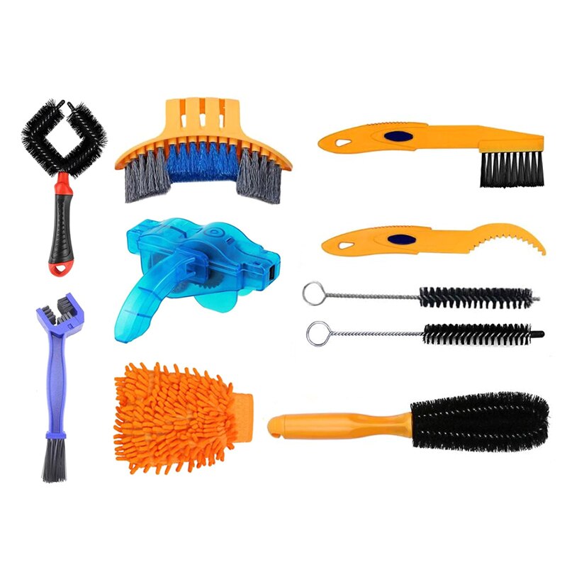 Bicycle Chain Cleaner Scrubber Brushes Mountain Bike Wash Tool Set Cycling Cleaning Kit Bicycle Repair Tools Bicycle Accessories: SET 12