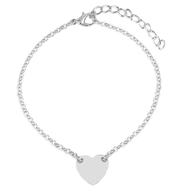 charme coeur breloque Bracelets pour femme filles or argent couleur métal Bracelets déclaration bijoux