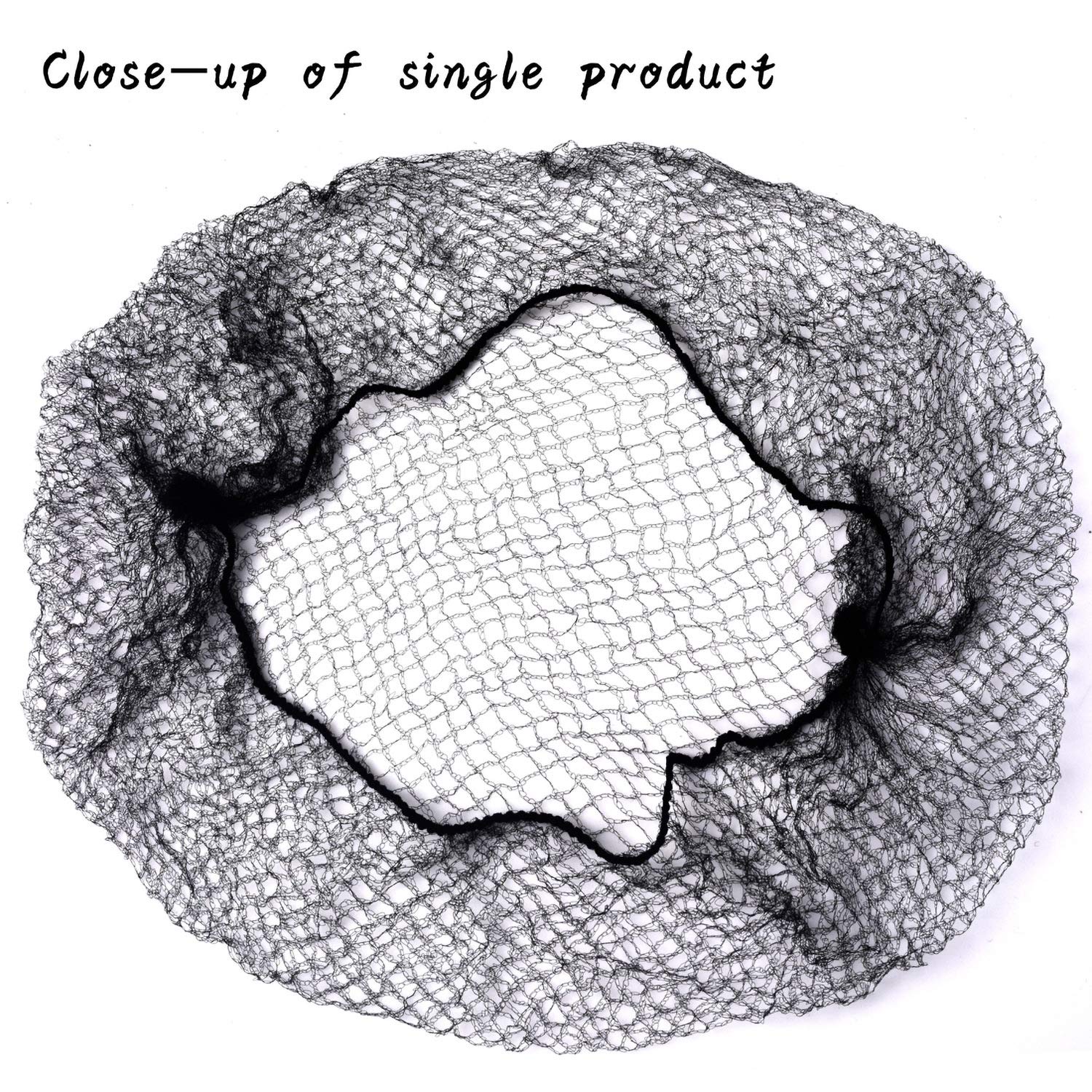 Red para el cabello 50 piezas, redes para el cabello de 24 pulgadas, malla elástica invisible para servicio de comida, moño de ballet, dormir, mujeres y peluca