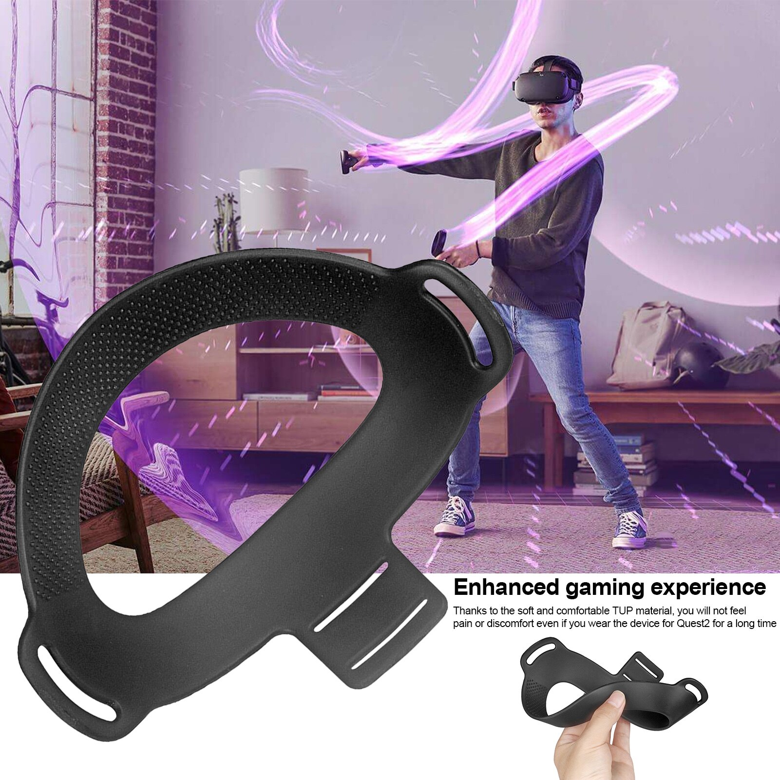 Voor Oculus Quest 2 Hoofdband Kussen Verwijderbare Professionele Vr Headsets Pad Tpu Druk Verlichten Bevestiging Frame Voor Quest2