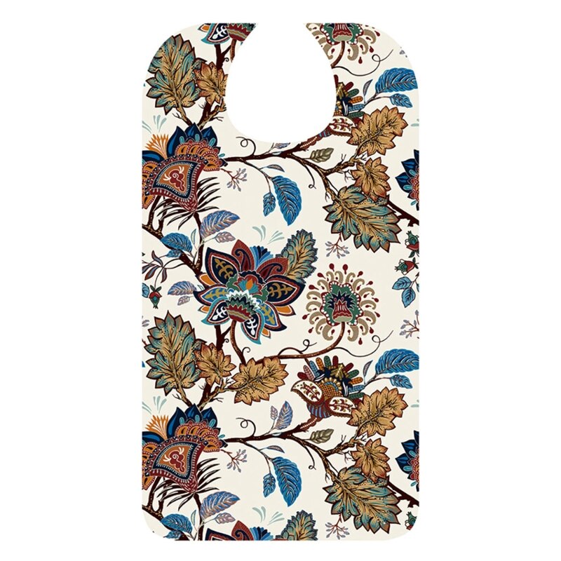Reutilizável à prova dreágua adulto elder mealtime bib vestuário derramamento protetor de ajuda à deficiência avental floral flores impressão: 5