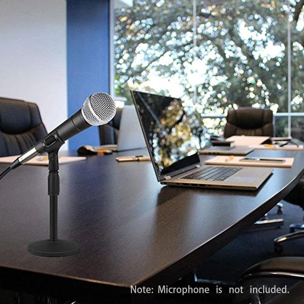 1PC Desktop Microphone Stand Upgraded Adjustable Table Mic Stand With Base Micro Microphone Holder Mic Clip For Podcasts Singing