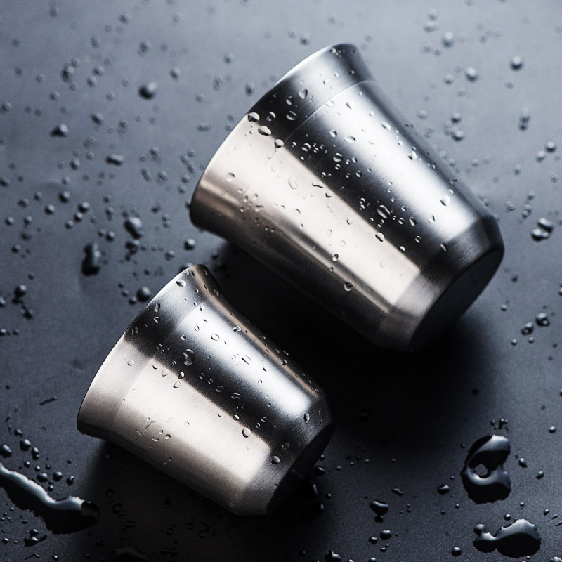 DEOUNY – tasse à expresso en acier inoxydable, Double paroi, isolée, tasse à café empilable, en métal, de voyage, antirouille, 2.7oz