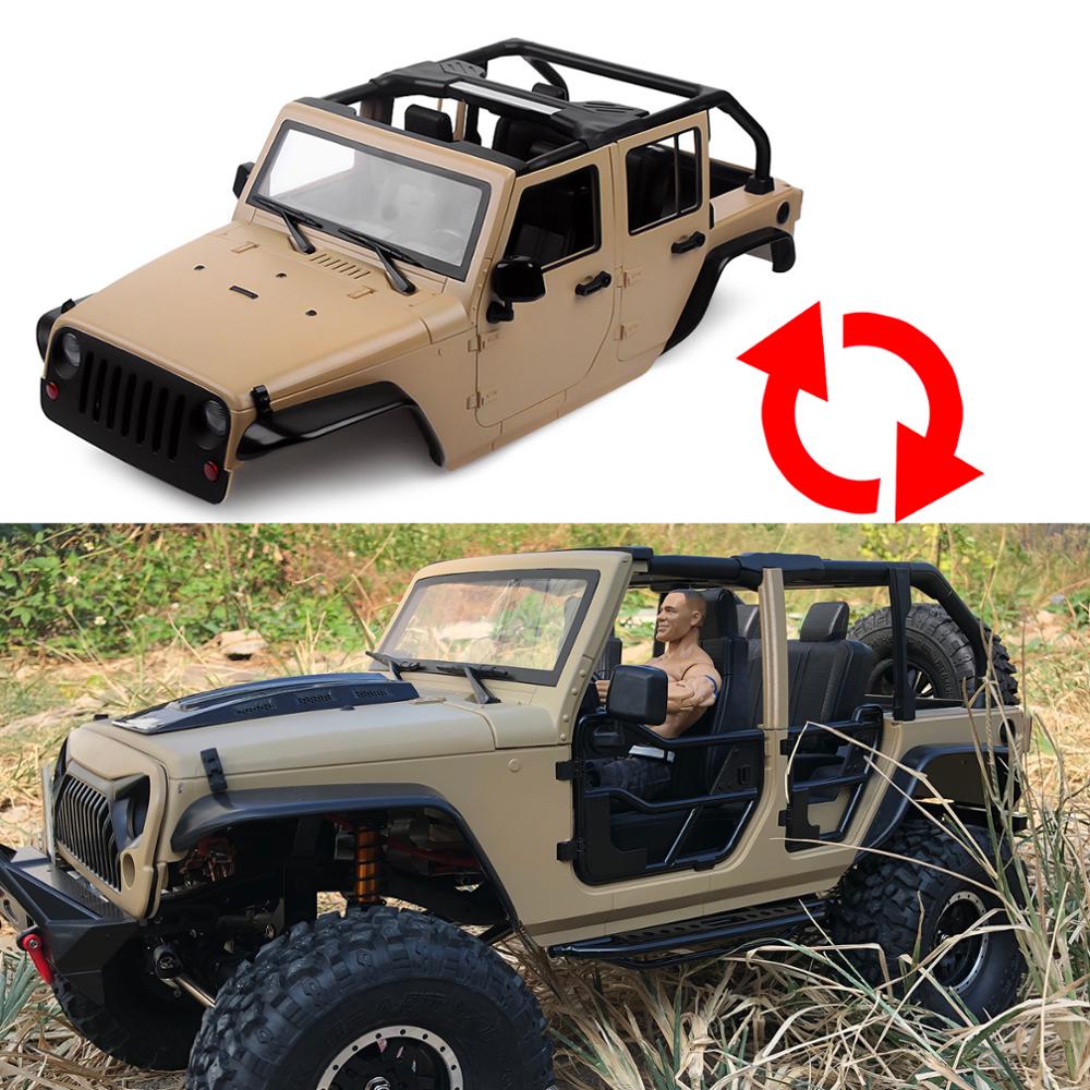 INJORA RC Car Plastic Tube Doors & Rearview Mirror For 1:10 RC Crawler Car Axial SCX10 90046 Jeep Wrangler Hard Body Shell