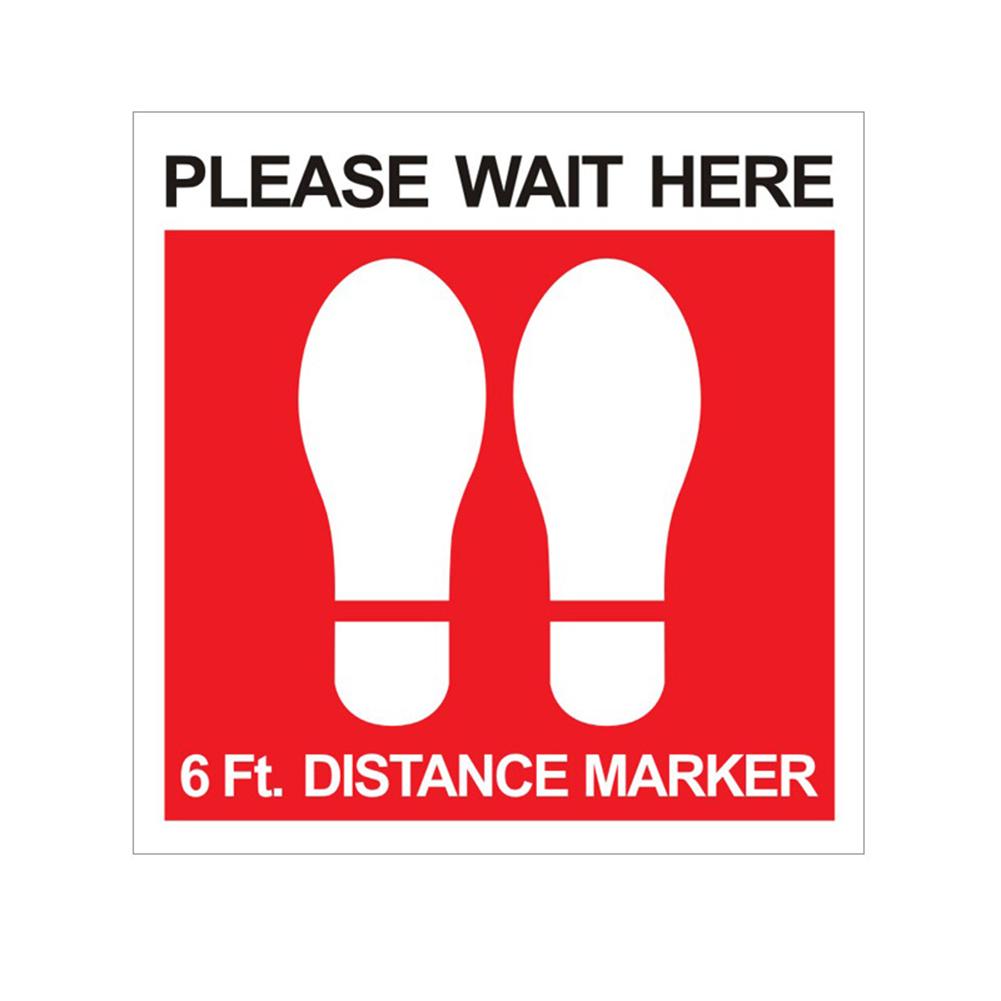 Please Practice Keep Distance Floor Sign 6 Ft. Distance Marker PVC Decal Sticker For Hospital Malls Bathrooms Public Areas: Red