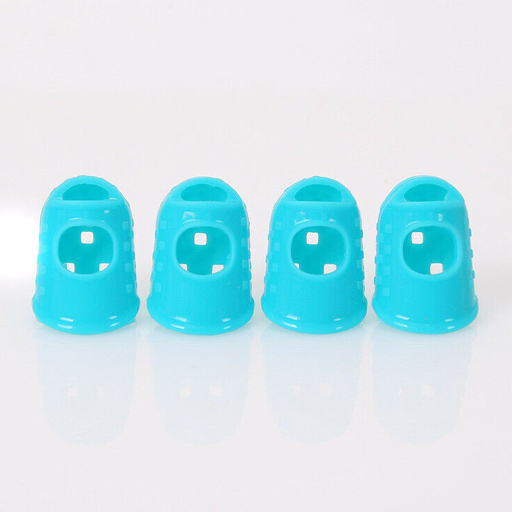 12 Pcs Thin Guitar Thumb Picks Finger Cap Protect Fingers for Splicing Line Pressing Elastic Ukulele Finger Hat