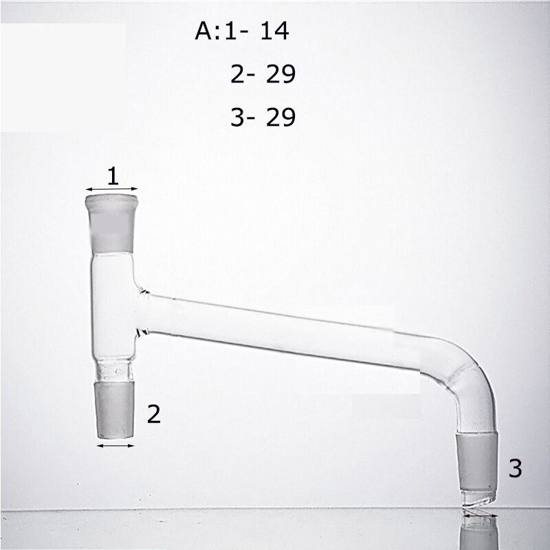 Glass Three-Way Adapter,Distillation Head,Oblique Down Type,Lab Glassware: B