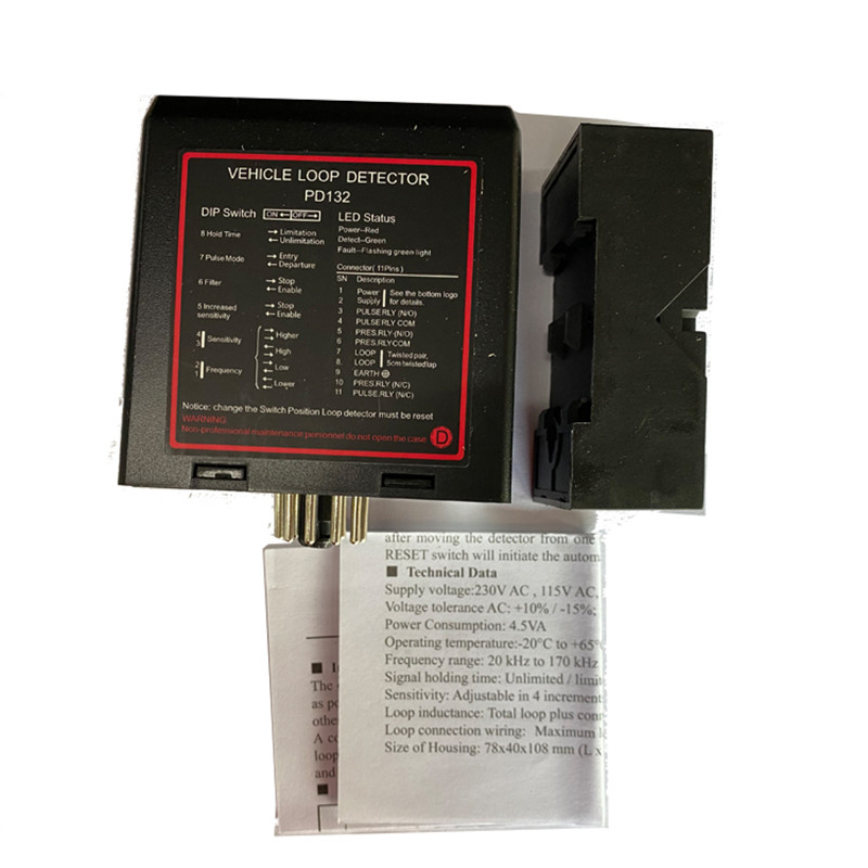 Détecteur de boucle de véhicule Signal noir | Avec bobine de 50m, capteur à boucle unique avec quatre classes, réglable 12v 24v 110v 230v