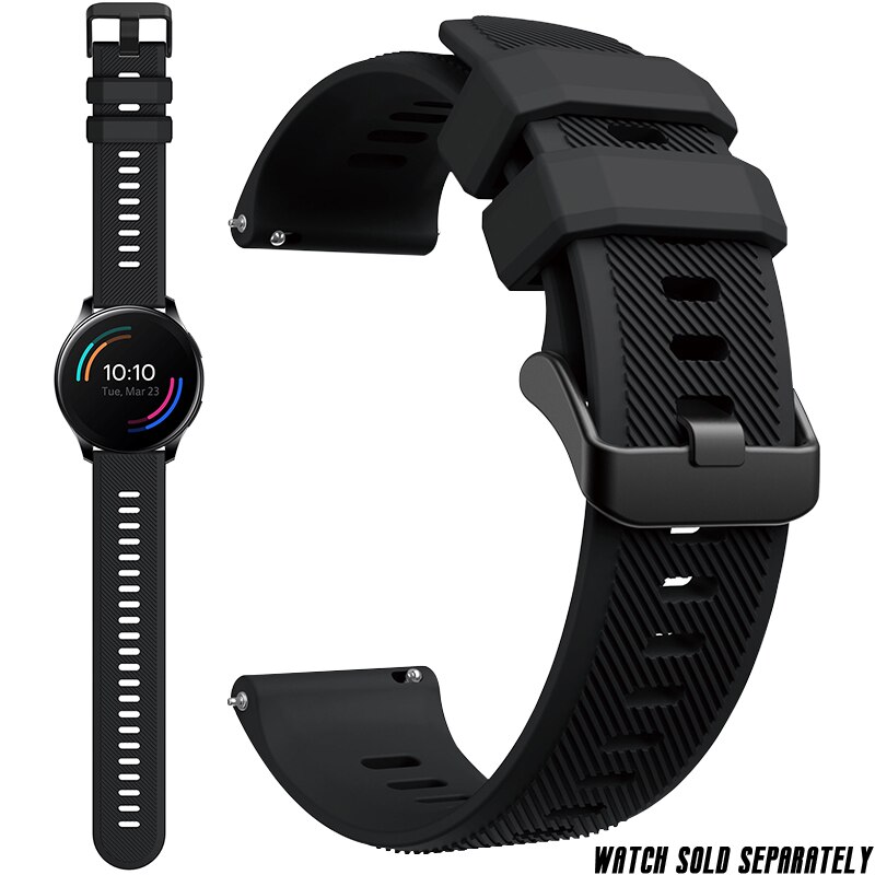 Silikonarmband für oneplus watch 22mm, ersatzarmband für smartwatch, schnellverschluss, streifenmuster, strukturierte oberfläche, armbandzubehör: Graphitschwarz