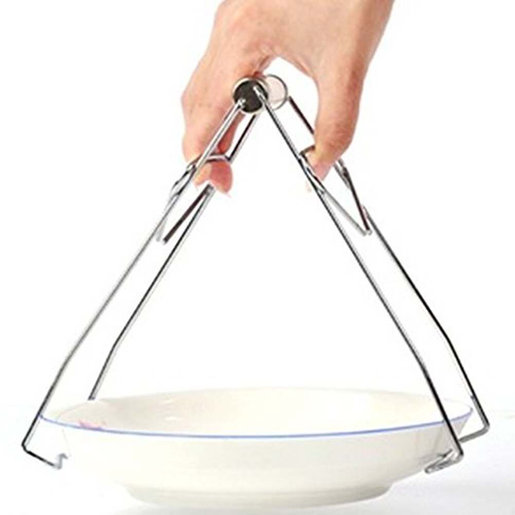 1Pcs Rvs Pot Pan Schotel Kom Clip Opvouwbare Schotel Plaat Clip Tong Koken Clip Keuken Klem Gripper Voor keuken Gereedschap