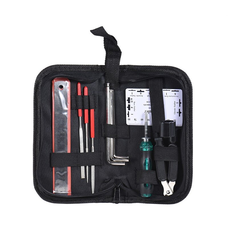 Professionele Gitaar Care Tool Reparatie Onderhoud Tech Kit Set voor Akoestische Elektrische Basgitaar Gereedschap Kit