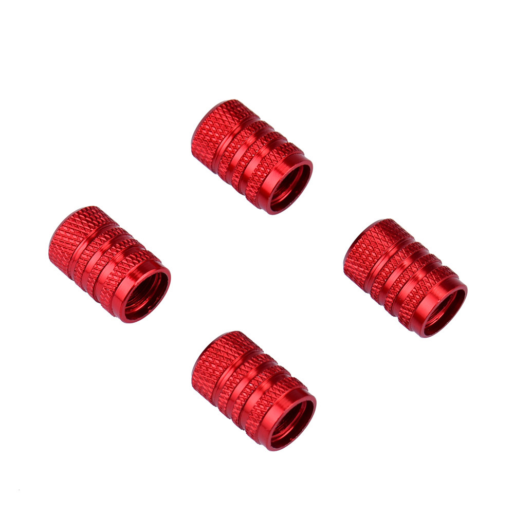 CARPRIE 4X, accesorios para neumáticos de coche, tapa de válvula, llantas de aluminio para llantas, tapas de aire para vástago de rueda de coche, tapas de válvula de aire, cubierta de neumático: Rojo