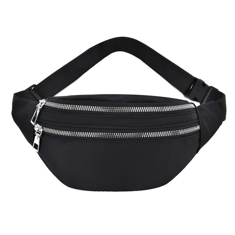 Femmes Sac de Taille Décontracté Bandoulière Poitrine Sacs Unisexe Hanche Bum Sac Ceinture De Voyage Sac Étanche Sport Fitness Sac À Main Poche: black