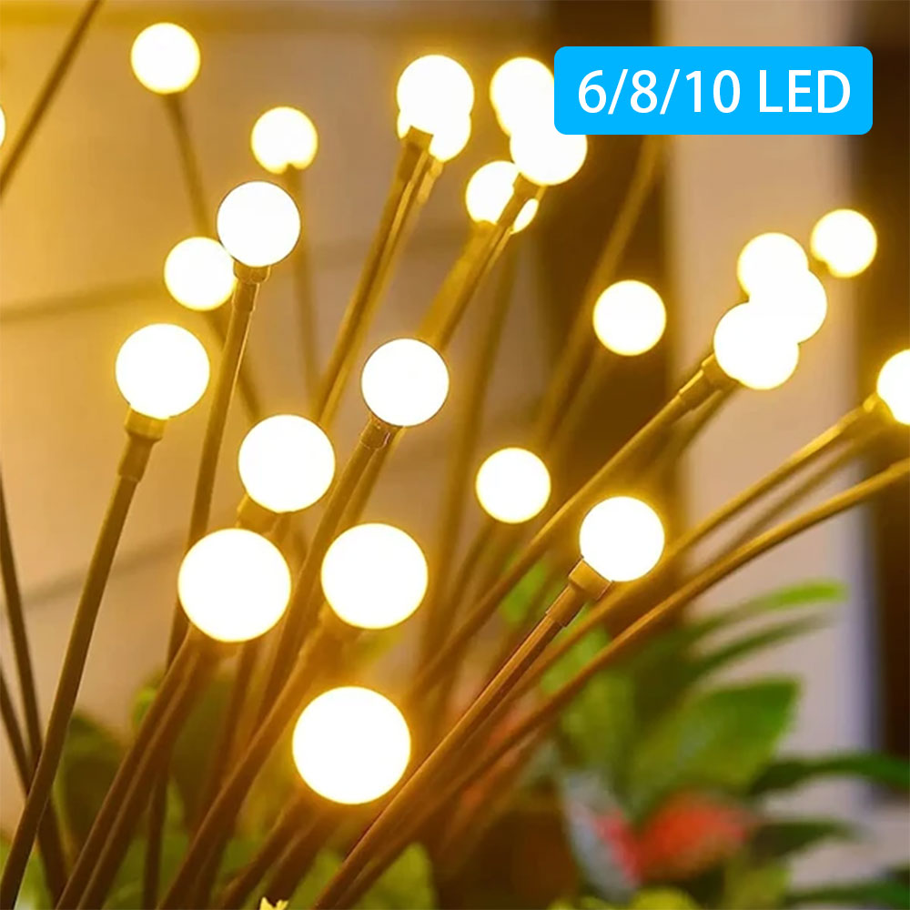 1pc stk . 6/8/10 led-pakke med solcelledrevne ildfluelys, opgraderede solcelledrevne havelys udendørs vandtætte solcelledrevne svajende landskabslys
