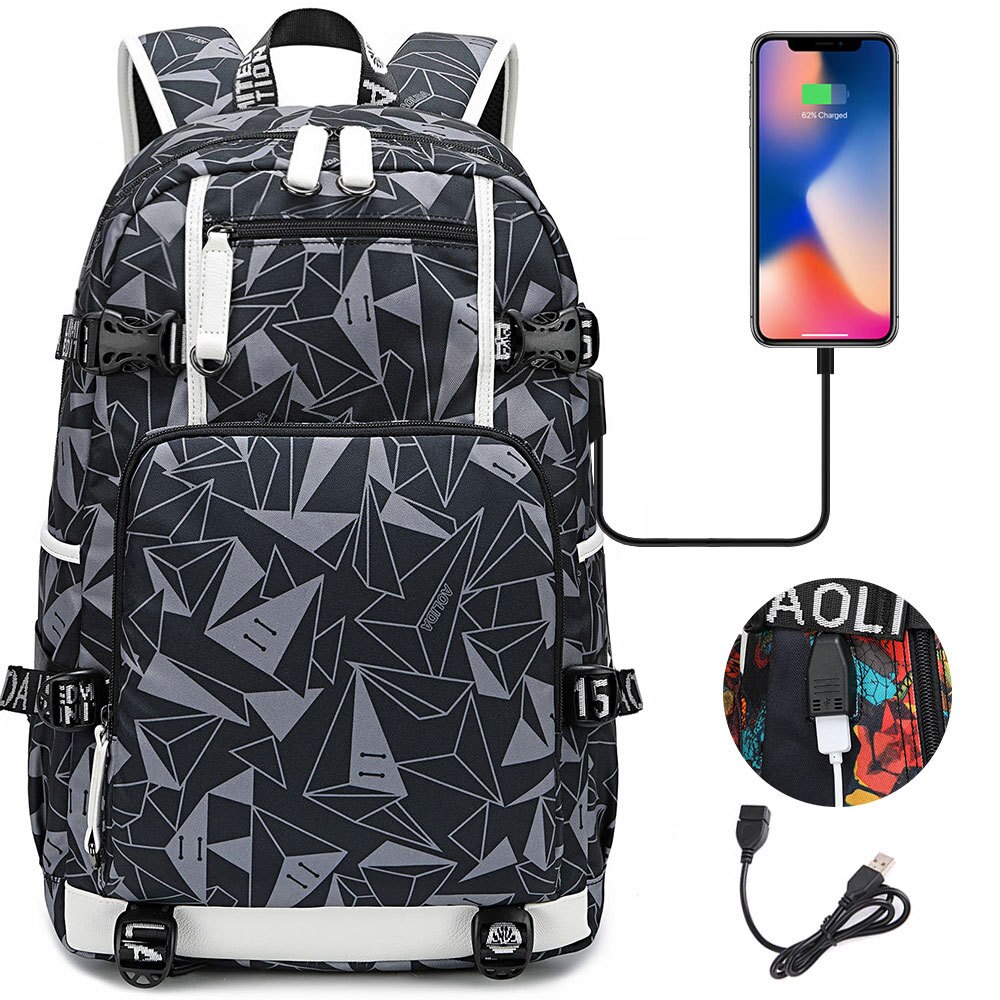 Custome Diy Printed Pcitures USB Travel Backpack for Teenagers School Bags Laptop Waterproof USB Charg Mochila Feminina Travel: Style 4