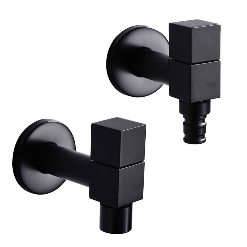 Black Metal Copper Faucet Wall Mounted Washing Machine Tap Bath Toilet Mop Pool Water Taps for Garden Bathroom Kitchen