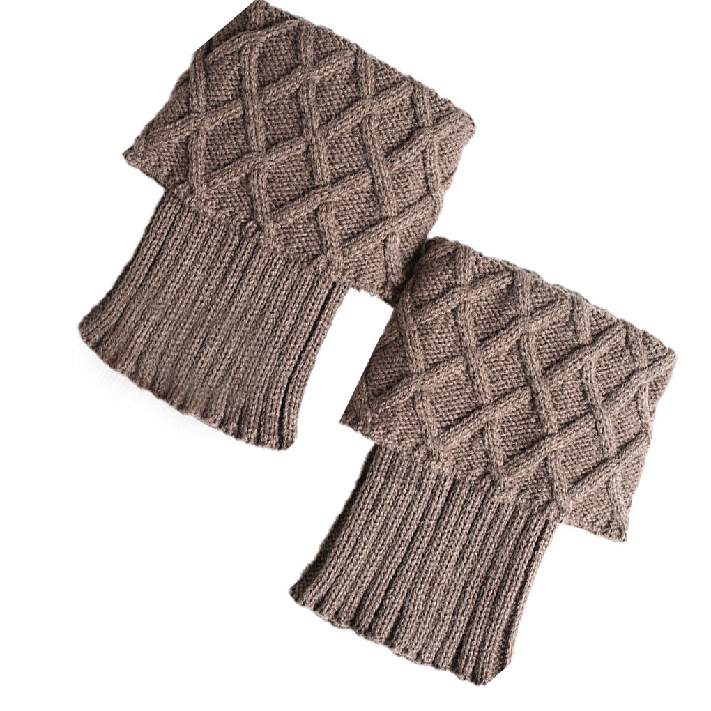 Women Crochet Boot Cuffs Knit Toppers Boot Socks Winter Leg Warmers 1 Pair