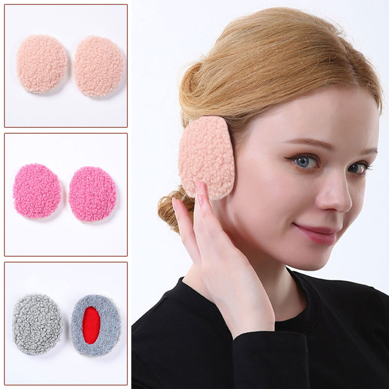 1Pair Bandless Ear Muffs Winter Thick Warm Fleece Ear Muffs Ear Covers Women Men Ourdoor Cold Weather Windproof Ear Warmer