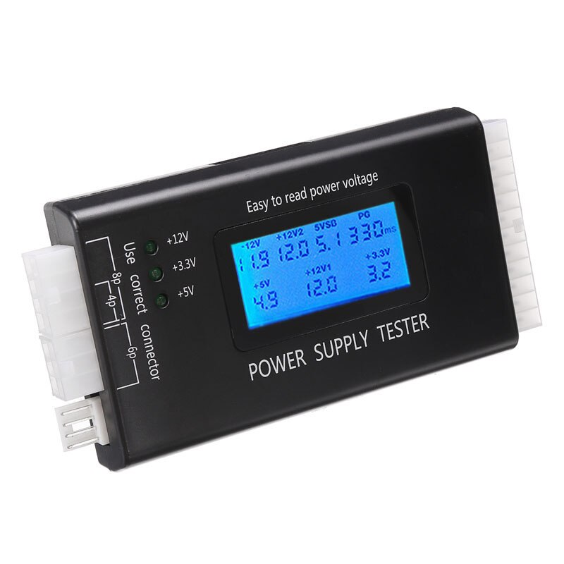 Voor Computer Testen 1Pc Pc Computer Lcd 20/24 Pin 4 Psu Atx Btx Itx Hdd Digitale Voeding Tester ondersteuning 4 6 8 20 Interface