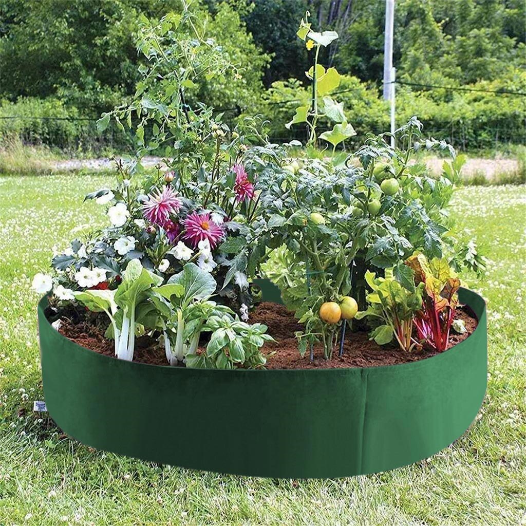 Green Raised Plant Bed Garden Flower Planter Elevated Vegetable Flower Box Planting Grow Bag Plant Support A