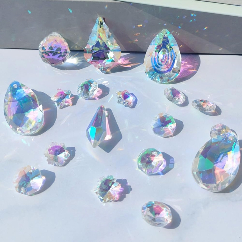 200Pcs DIY Sun Catchers Making Set Craft DIY Suncatchers Making Set for Adult Kids Crystal Suncatchers Set with Hooks