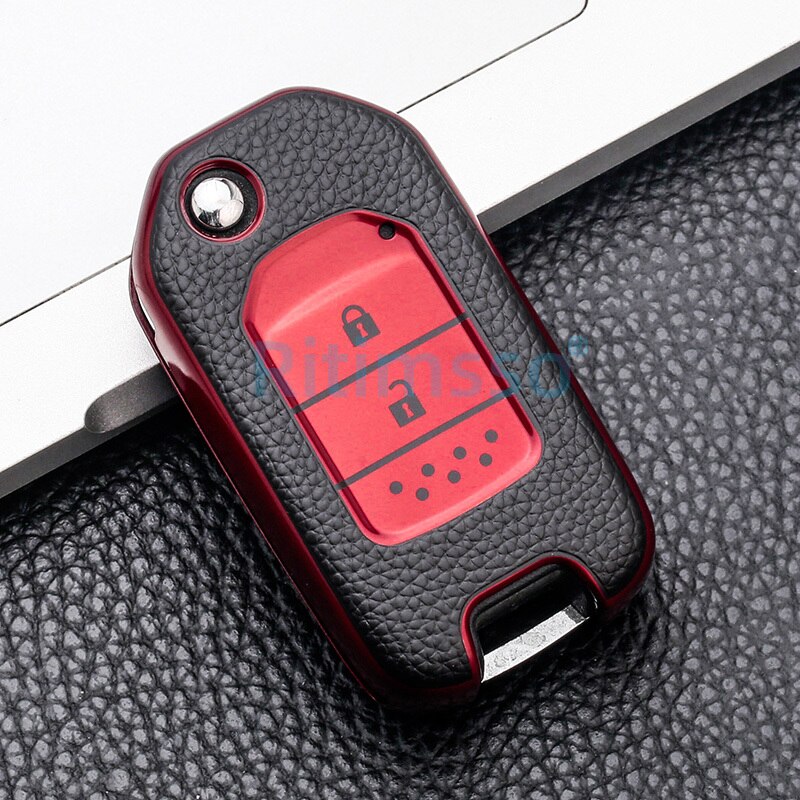 Tpu Key Cover Case for Honda CRV Pilot Accord Civic Car Shell Auto Key Keychain Keyring: Red Shell A