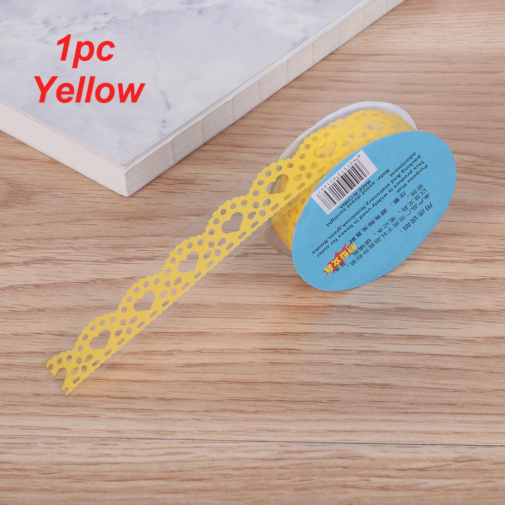 1Roll Bling PP Flower Masking Tape Sticky Paper Lace Ribbon Roll Self Adhesive Scrapbooking Sticker Album Decorative DIY Crafts