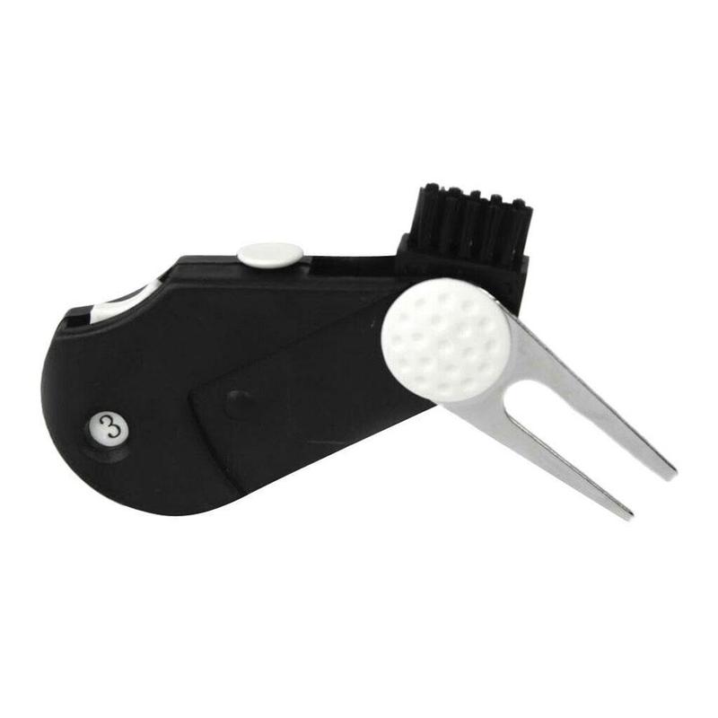 Multifunctional Golf Green Fork Turf Repair Tool Portable Groove Training Golf Scoring with Brush Device Aid Cleaning C3Z4