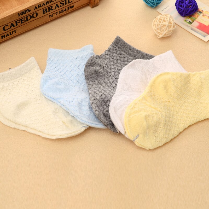 10 pezzi/lottp = 5 paia 100% calzini del bambino del cotone calzini di estate dei bambini 0-8 anni calzini del bambino appena nato del cotone calzini corti ragazze e ragazzi: Boys socks / 1 to 3 yrs