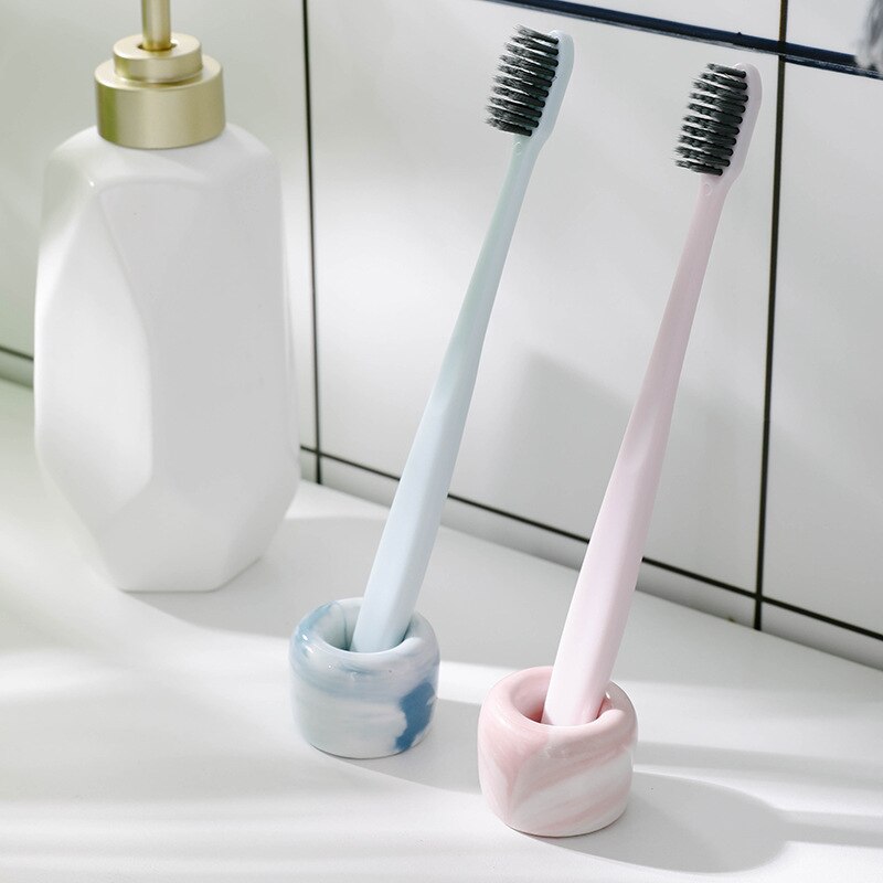 Marbling Donut Tandenborstelhouder Creatieve Keramische Base Frame Voor Paar Tandenborstel Plank Opbergrek Toiletartikelen
