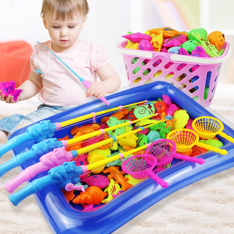 Magnetische Kinderen Vissen Speelgoed Set Magneet Vissen Play Water Baby Speelgoed Vis Vierkante Kinderen Jongen Meisje Vissen Speelgoed