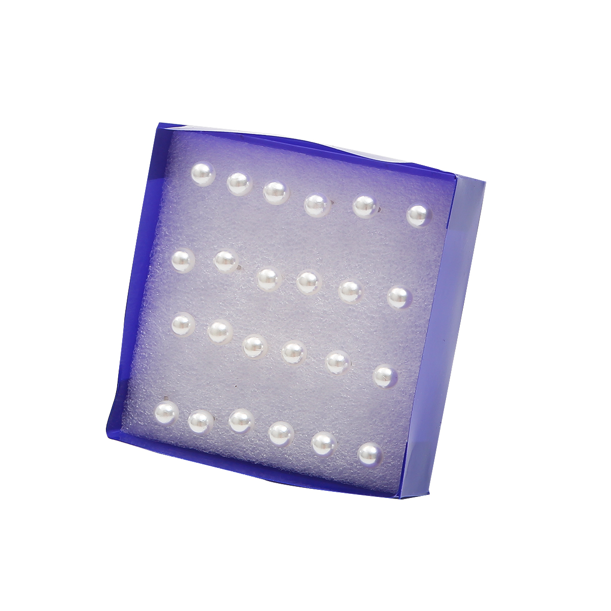 Juego de pendientes pequeños de perlas de cristal para mujer, aretes de diamantes de imitación, accesorios de joyería, bola, 2,5-6mm, 12 pares, 20 pares: PLATEADO