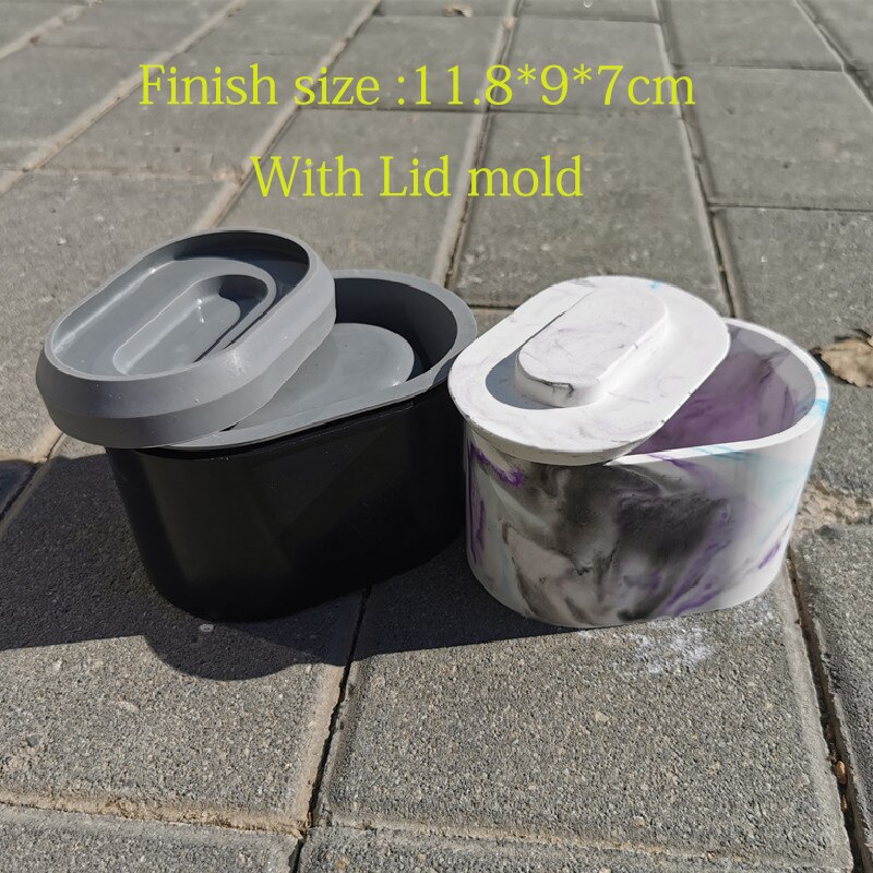 Concrete Molds Concrete Art Planter Pot Molds Silicone Flower Pot Molds Polygon Pot Molds: J with lid